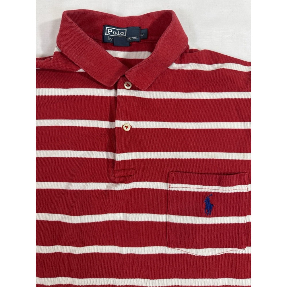 Polo Ralph Lauren Vintage Designer Heavyweight Polo Shirt Short Sleeve Men's L